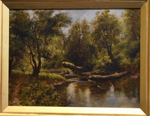MINIATURE LANDSCAPE OIL PAINTING BY CHARLES BRANWHITE - ADDITIONAL PHOTO 2