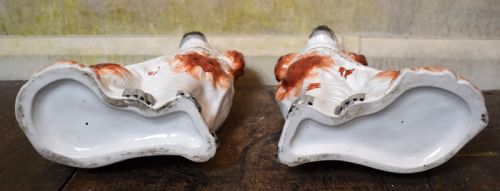 FINE PAIR OF VICTORIAN STAFFORDSHIRE SPANIEL DOGS - ADDITIONAL PHOTO 5