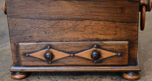 SMALL GEORGIAN ROSEWOOD PINCUSHION WORKBOX - ADDITIONAL PHOTO 3