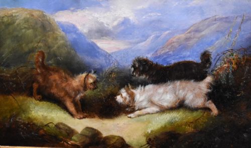 OIL PAINTING OF TERRIERS BY GEORGE ARMFIELD 18101893 - ADDITIONAL PHOTO 3