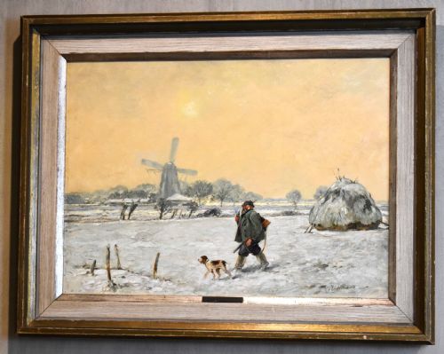 THE OLD FORESTER OIL PAINTING BY CARL PLUCKEBAUM 18801952 - ADDITIONAL PHOTO 1