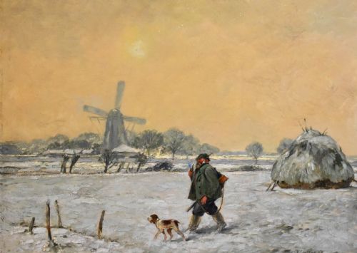 THE OLD FORESTER OIL PAINTING BY CARL PLUCKEBAUM 18801952 - ADDITIONAL PHOTO 3