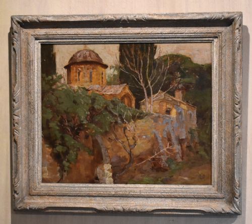 CHURCH IN ATHENS OIL PAINTING BY ALFRED WOLMARK - ADDITIONAL PHOTO 1