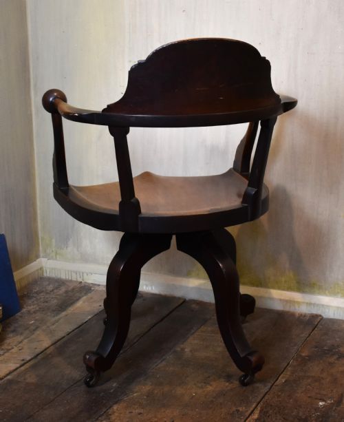FINE QUALITY VICTORIAN WALNUT SWIVEL OFFICE CHAIR - ADDITIONAL PHOTO 3