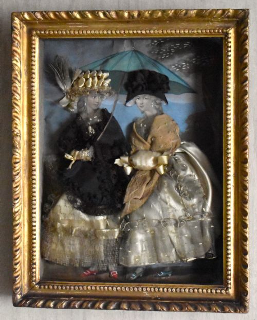 UNUSUAL GEORGIAN PRINT APPLIED WITH FABRIC - ADDITIONAL PHOTO 1