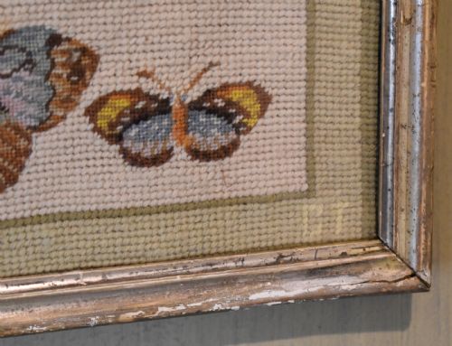 UNUSUAL VICTORIAN NEEDLEWORK OF BUTTERFLIES - ADDITIONAL PHOTO 5