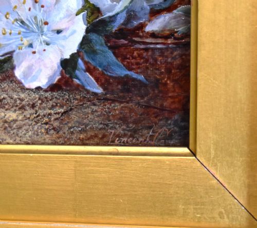 STILL LIFE OIL PAINTING OF FLOWERS BY VINCENT CLARE - ADDITIONAL PHOTO 5