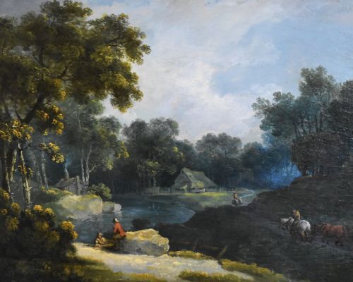 FINE EIGHTEENTH CENTURY OIL LANDSCAPE BY GEORGE ARNALD - ADDITIONAL PHOTO 3