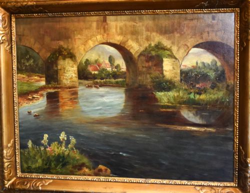 LARGE OIL PAINTING BY FRANZ REDERBROILI - ADDITIONAL PHOTO 2