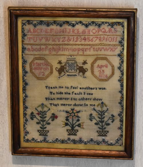 CHARMING SMALL GEORGIAN NEEDLEWORK SAMPLER - ADDITIONAL PHOTO 1