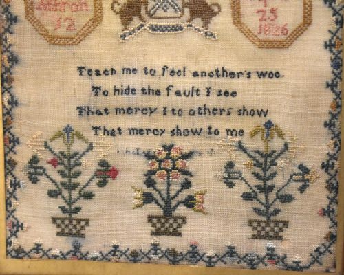 CHARMING SMALL GEORGIAN NEEDLEWORK SAMPLER - ADDITIONAL PHOTO 2