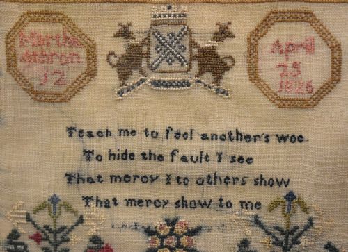 CHARMING SMALL GEORGIAN NEEDLEWORK SAMPLER - ADDITIONAL PHOTO 3