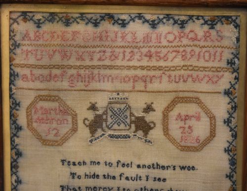 CHARMING SMALL GEORGIAN NEEDLEWORK SAMPLER - ADDITIONAL PHOTO 4