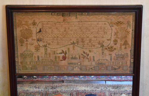 UNUSUAL GEORGIAN SAMPLER WITH MIRROR - ADDITIONAL PHOTO 1