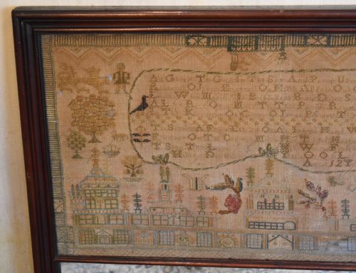 UNUSUAL GEORGIAN SAMPLER WITH MIRROR - ADDITIONAL PHOTO 2
