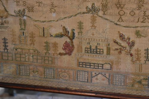 UNUSUAL GEORGIAN SAMPLER WITH MIRROR - ADDITIONAL PHOTO 5