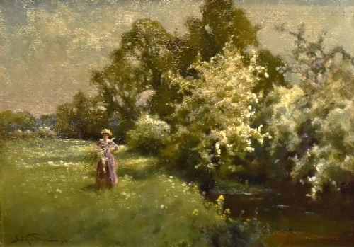 SUMMER BLOSSOMS OIL PAINTING BY SIDNEY VALENTINE GARDNER - ADDITIONAL PHOTO 4