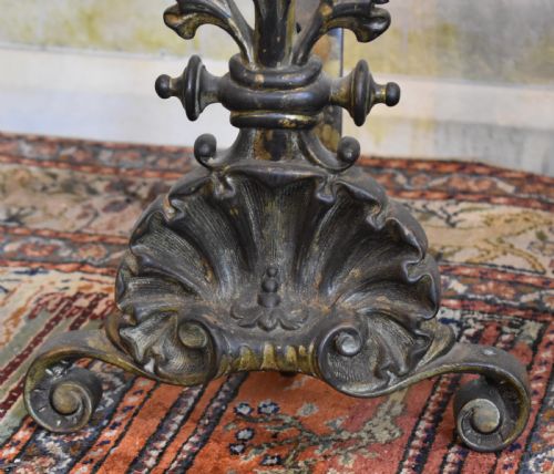 FINE LARGE PAIR OF FIREDOGS OR ANDIRONS - ADDITIONAL PHOTO 2