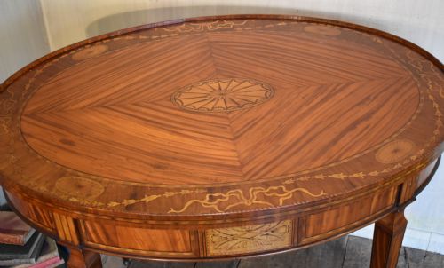 FINE INLAID SATINWOOD CENTRE TABLE - ADDITIONAL PHOTO 1