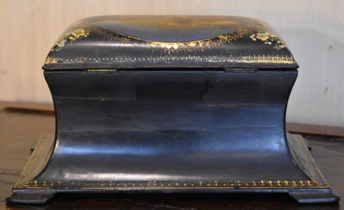 VICTORIAN PAPIER MACHE TEA CADDY - ADDITIONAL PHOTO 3