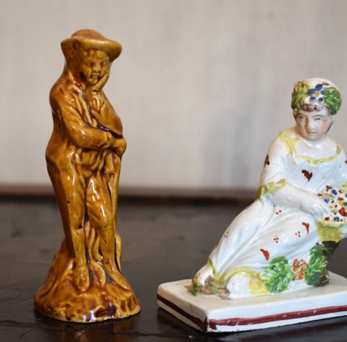 TWO SMALL EARLY STAFFORDSHIRE FIGURES - ADDITIONAL PHOTO 2