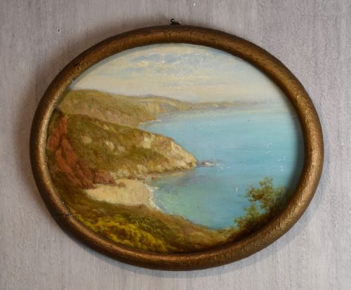 oil painting of oddicombe bay by albert starling - CATEGORY: ANTIQUE ART - DATED 1920