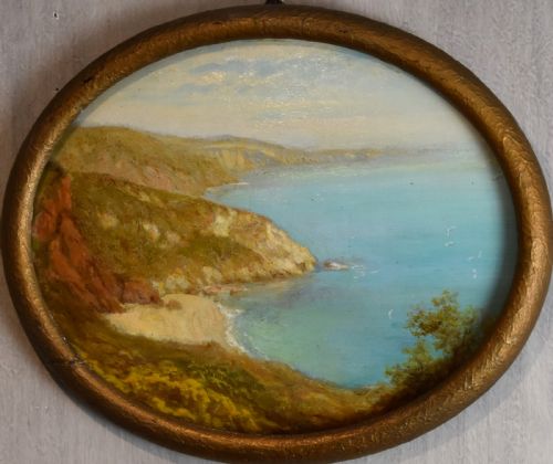 OIL PAINTING OF ODDICOMBE BAY BY ALBERT STARLING - ADDITIONAL PHOTO 1