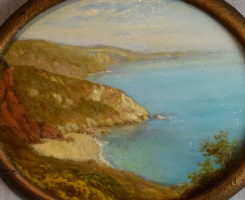 OIL PAINTING OF ODDICOMBE BAY BY ALBERT STARLING - ADDITIONAL PHOTO 3