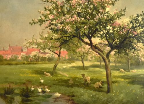 SPRINGTIME OIL PAINTING BY CHARLES WILDE 18561905 - ADDITIONAL PHOTO 3