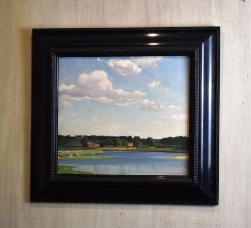 a bright august morning oil painting by william knight - CATEGORY: ANTIQUE ART - DATED 1920