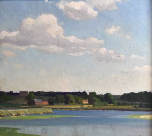 A BRIGHT AUGUST MORNING OIL PAINTING BY WILLIAM KNIGHT - ADDITIONAL PHOTO 5