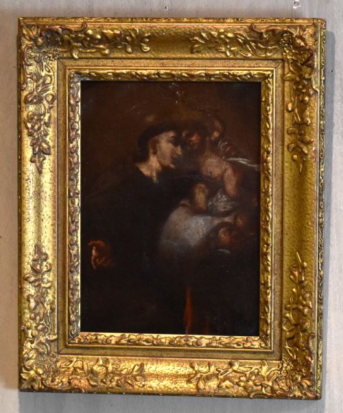 SEVENTEENTH CENTURY OIL PAINTING OF SAINT ANTHONY OF PADUA - ADDITIONAL PHOTO 1
