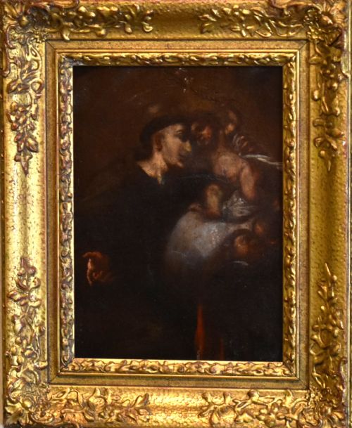 SEVENTEENTH CENTURY OIL PAINTING OF SAINT ANTHONY OF PADUA - ADDITIONAL PHOTO 2