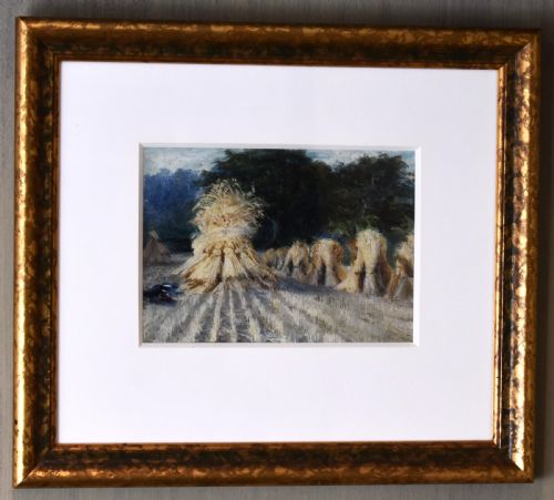 WHEATSHEAVES OIL PAINTING ATTRIBUTED TO ROY MORRIS - ADDITIONAL PHOTO 1