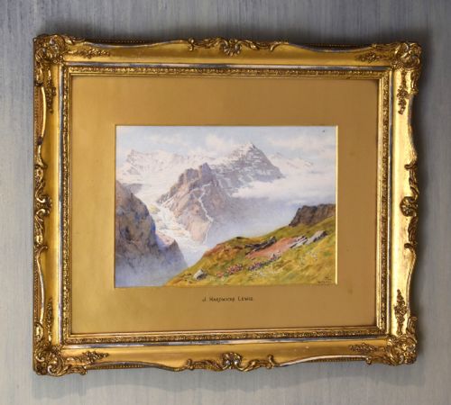 PAIR OF ALPINE LANDSCAPE WATERCOLOURS BY JOHN HARWICKE LEWIS - ADDITIONAL PHOTO 2