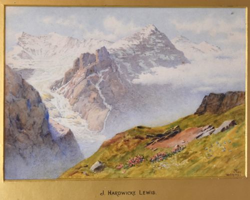 PAIR OF ALPINE LANDSCAPE WATERCOLOURS BY JOHN HARWICKE LEWIS - ADDITIONAL PHOTO 3