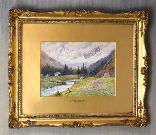 PAIR OF ALPINE LANDSCAPE WATERCOLOURS BY JOHN HARWICKE LEWIS - ADDITIONAL PHOTO 4