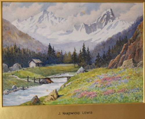 PAIR OF ALPINE LANDSCAPE WATERCOLOURS BY JOHN HARWICKE LEWIS - ADDITIONAL PHOTO 5