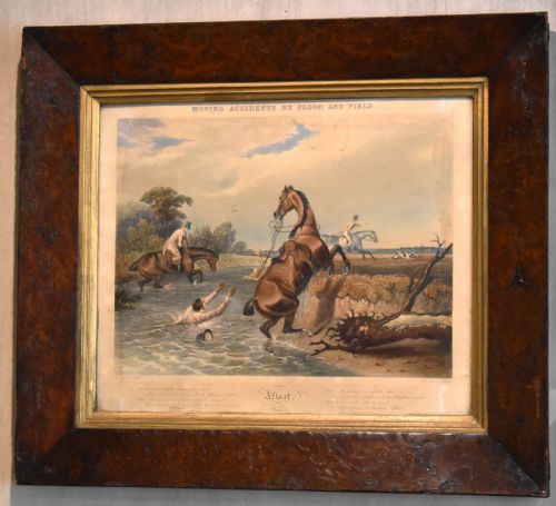 SET OF FOUR REGENCY HUNTING PRINTS IN BURR YEW FRAMES - ADDITIONAL PHOTO 2