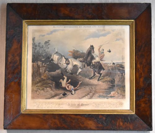 SET OF FOUR REGENCY HUNTING PRINTS IN BURR YEW FRAMES - ADDITIONAL PHOTO 6