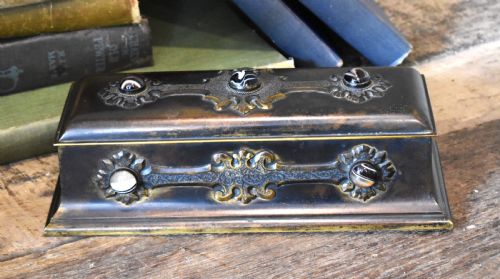 fine victorian agate mounted glove box - CATEGORY: ANTIQUE BOXES - DATED 1870