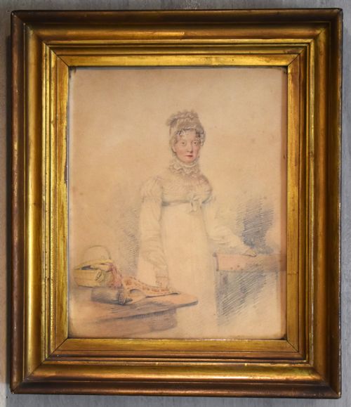 REGENCY WATERCOLOUR PORTRAIT OF A LADY - ADDITIONAL PHOTO 1