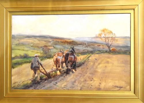 PLOUGHING WATERCOLOUR BY JOHN ATKINSON 18631924 - ADDITIONAL PHOTO 5