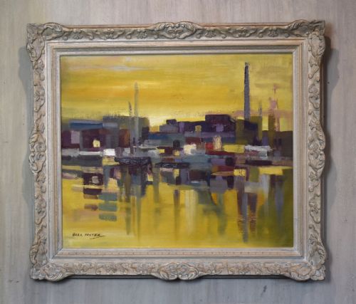 ABSTRACT OIL PAINTING OF LONDON BY ARTHUR BELL FOSTER - ADDITIONAL PHOTO 1