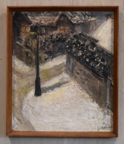 lamplight oil painting by sylvia levine - CATEGORY: ANTIQUE ART - DATED 1950
