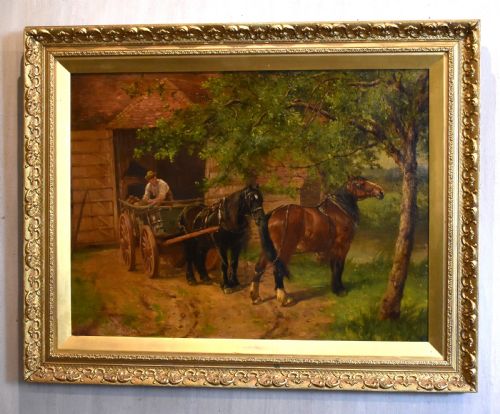 CARTHORSES OIL PAINTING AFTER JFHERRING - ADDITIONAL PHOTO 1