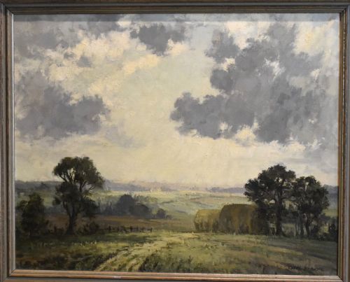 CLOUDS OVER THE WOLDS OIL PAINTING BY CLIVE BROWNE - ADDITIONAL PHOTO 3