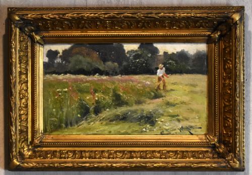MOWERS OIL PAINTING BY ARTHUR WALKER REDGATE - ADDITIONAL PHOTO 1