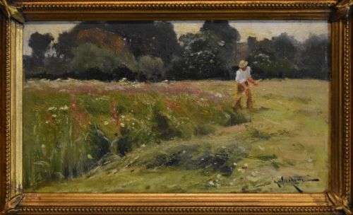 MOWERS OIL PAINTING BY ARTHUR WALKER REDGATE - ADDITIONAL PHOTO 2
