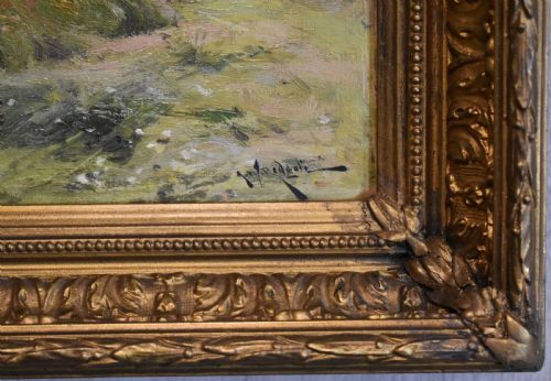 MOWERS OIL PAINTING BY ARTHUR WALKER REDGATE - ADDITIONAL PHOTO 3